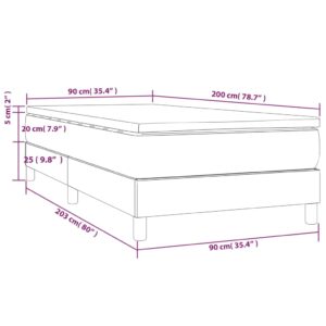 Κρεβάτι Boxspring με Στρώμα Κρεμ 90x200 εκ.Υφασμάτινο