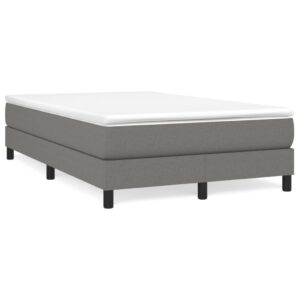 Κρεβάτι Boxspring με Στρώμα Σκούρο Γκρι 120x200 εκ. Υφασμάτινο