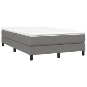 Κρεβάτι Boxspring με Στρώμα Σκούρο Γκρι 120x200 εκ. Υφασμάτινο