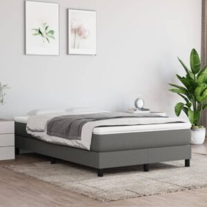 Κρεβάτι Boxspring με Στρώμα Σκούρο Γκρι 120x200 εκ. Υφασμάτινο