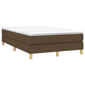 Κρεβάτι Boxspring με Στρώμα Σκούρο Καφέ 120x200 εκ. Υφασμάτινο