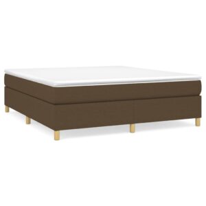 Κρεβάτι Boxspring με Στρώμα Σκούρο Καφέ 160x200 εκ Υφασμάτινο