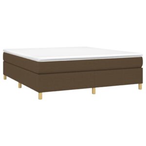 Κρεβάτι Boxspring με Στρώμα Σκούρο Καφέ 160x200 εκ Υφασμάτινο