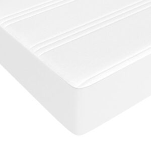 Κρεβάτι Boxspring με Στρώμα Λευκό 80 x 200 εκ. Συνθετικό Δέρμα