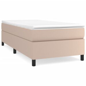 Κρεβάτι Boxspring με Στρώμα Καπουτσίνο 90x190εκ.από Συνθ. Δέρμα