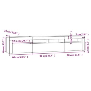 Έπιπλο Τηλεόρασης με LED Γκρι Σκυροδέματος 210x35x40 εκ.