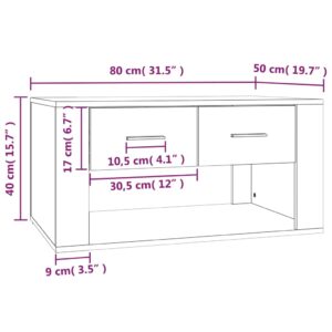 Τραπεζάκι Σαλονιού Καπνιστή Δρυς 80x50x40 εκ. Επεξεργασμ. Ξύλο