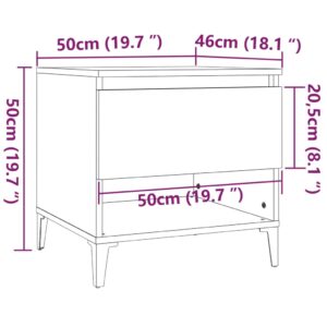 Βοηθητικό Τραπέζι Γυαλιστ. Λευκό 50x46x50εκ. Επεξεργασμένο Ξύλο