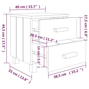 Κομοδίνο Σκούρο Γκρι 40 x 35 x 44