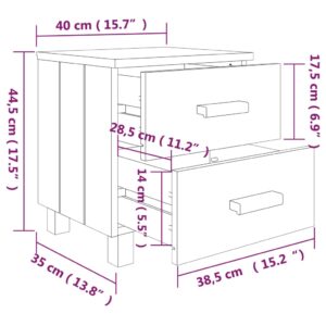 Κομοδίνο Ανοιχτό Γκρι 40 x 35 x 44