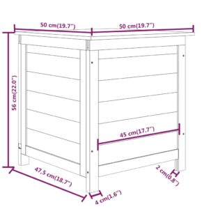 Κουτί Μαξιλαριών Εξ. Χώρου Καφέ 50x50x56 εκ. Μασίφ Ξύλο Ελάτης