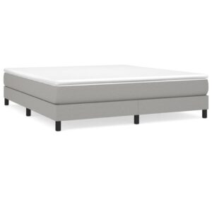 Κρεβάτι Boxspring με Στρώμα Ανοιχτό Γκρι 180x200 εκ. Υφασμάτινο