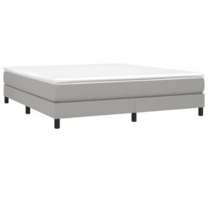 Κρεβάτι Boxspring με Στρώμα Ανοιχτό Γκρι 180x200 εκ. Υφασμάτινο