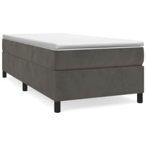 Κρεβάτι Boxspring με Στρώμα Σκούρο Γκρι 90x200 εκ. Βελούδινο