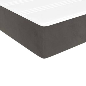 Κρεβάτι Boxspring με Στρώμα Σκούρο Γκρι 90x200 εκ. Βελούδινο